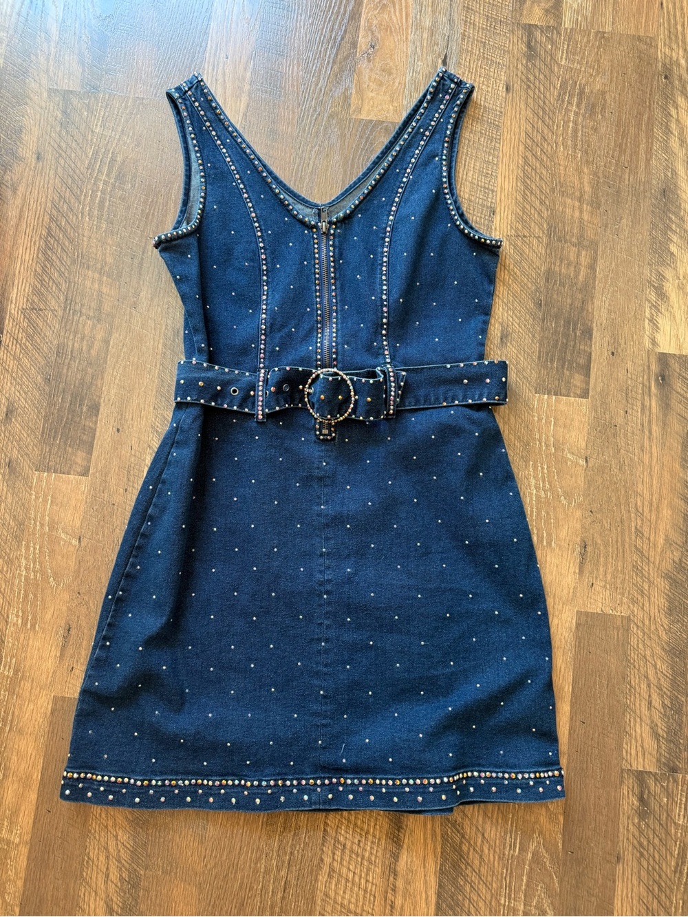 Hand Rhinestoned Denim Concert Dress - Picture 2 of 4